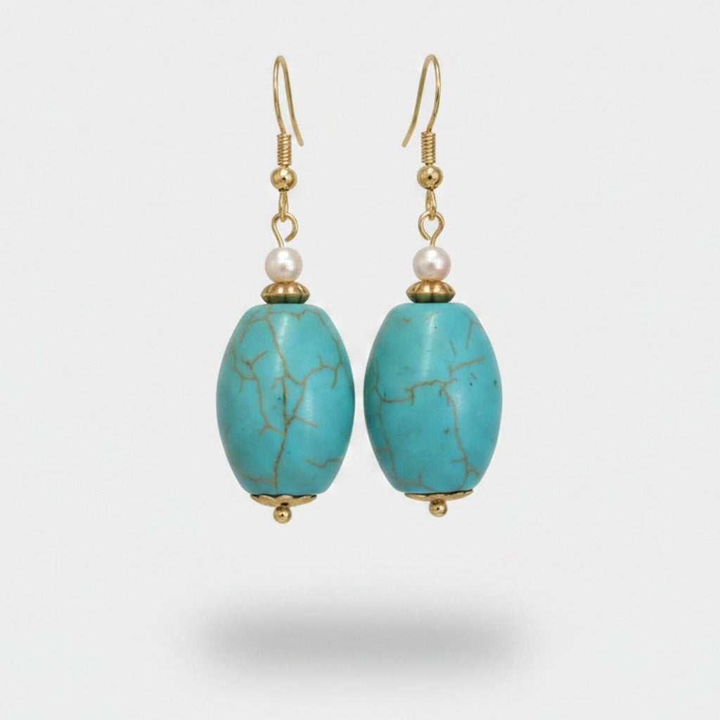 Turquoise Stone Drop Earrings Turquoise