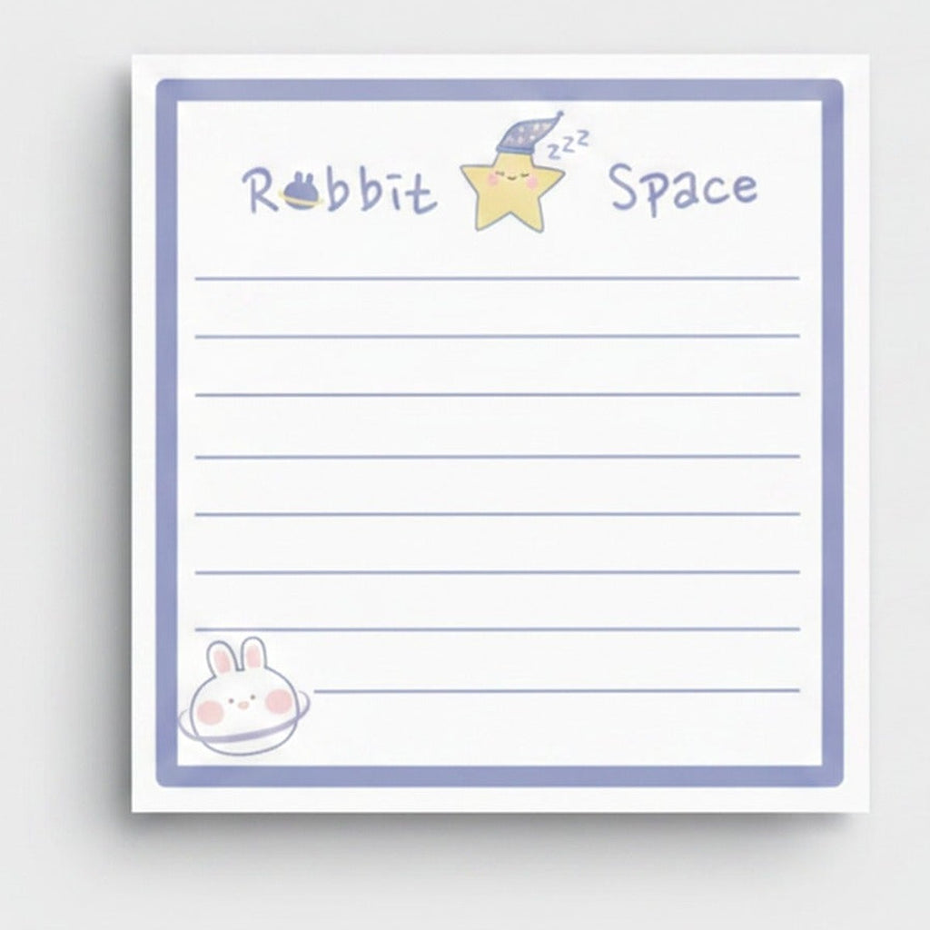 Rabbit Space Sticky Notes With Star Charm – stationery (view 1)