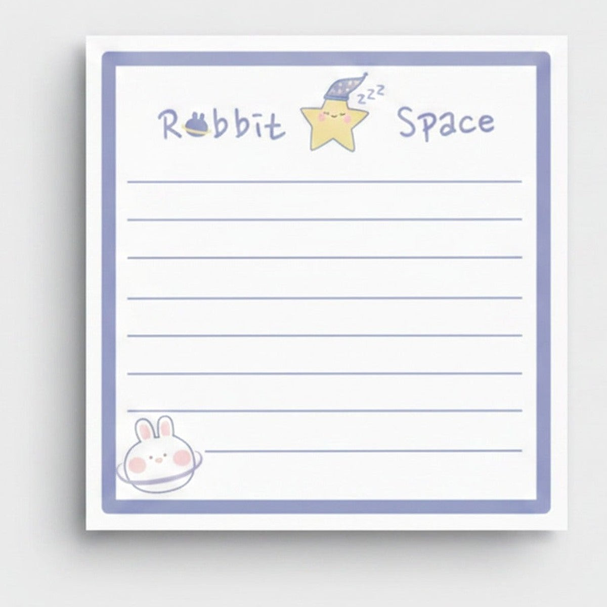 Rabbit Space Sticky Notes With Star Charm – stationery (view 1)