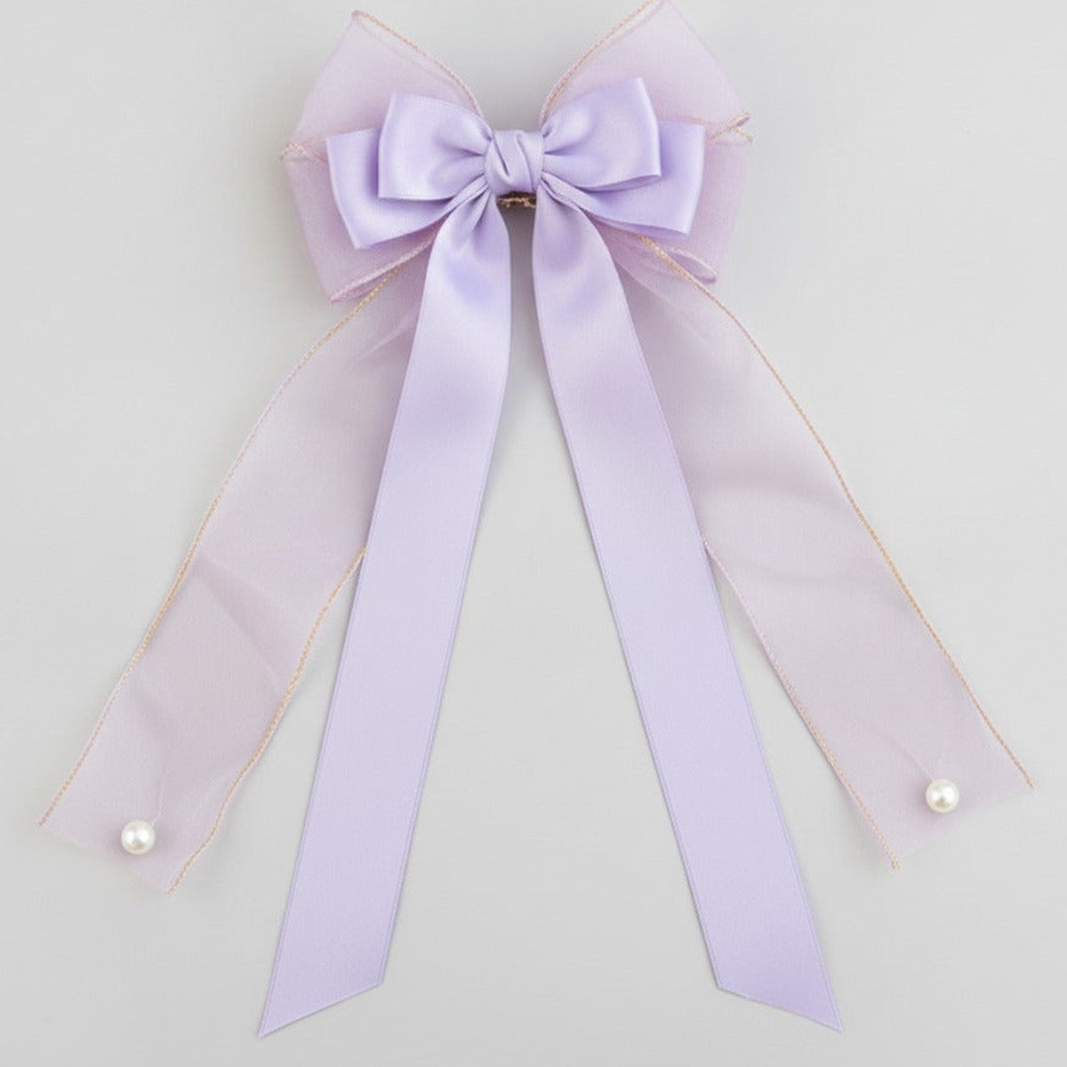 Sheer Bow Hair Claw - Purple