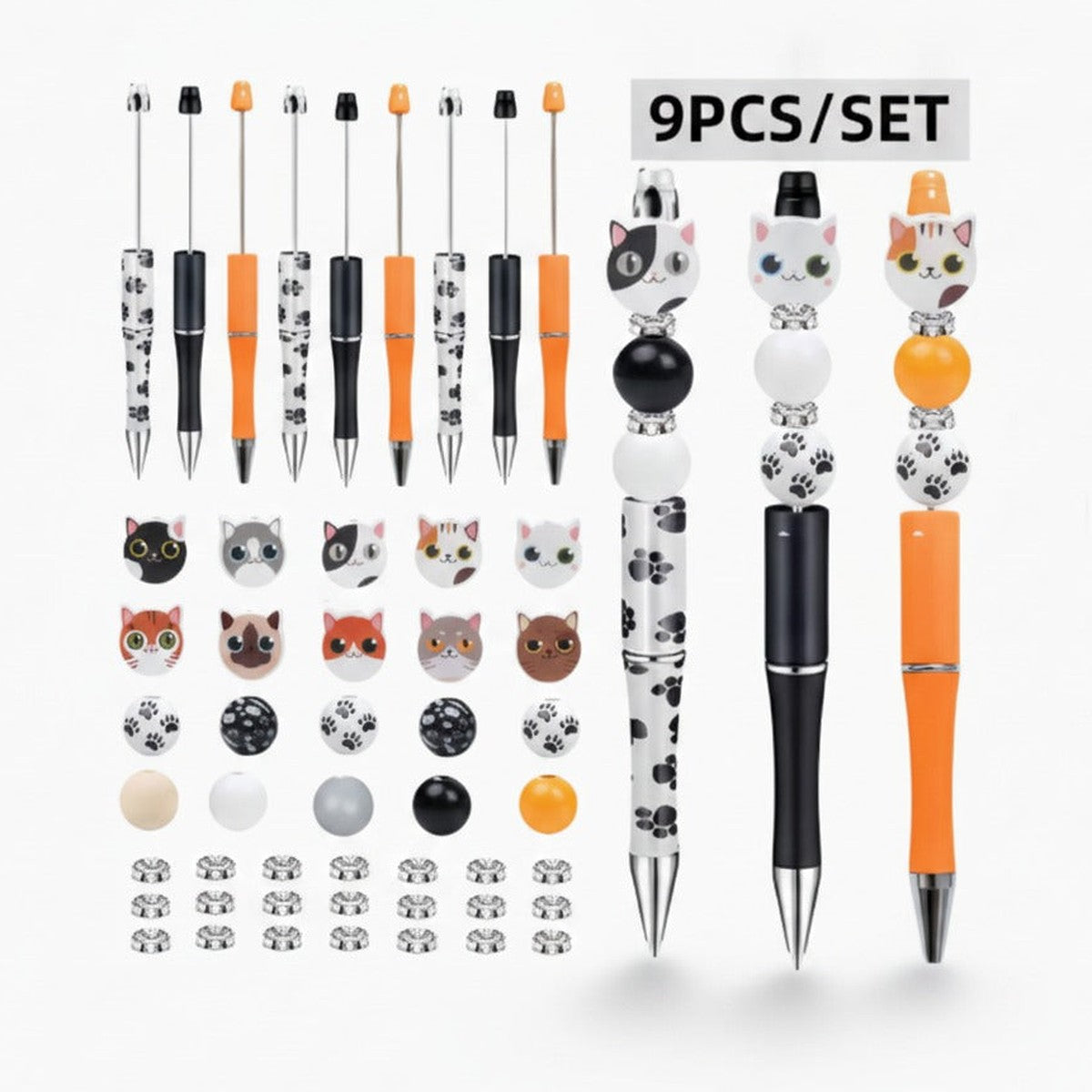Cat Topper Pen Set - 9-Piece Set