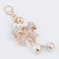 Sparkle Bow Charm Keychain - White