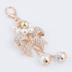 Sparkle Bow Charm Keychain - White