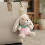 Fuzzy Bunny Charm Keychain - Pink