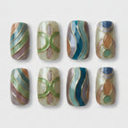 Chunky Stone Ring Set - Earth Tones