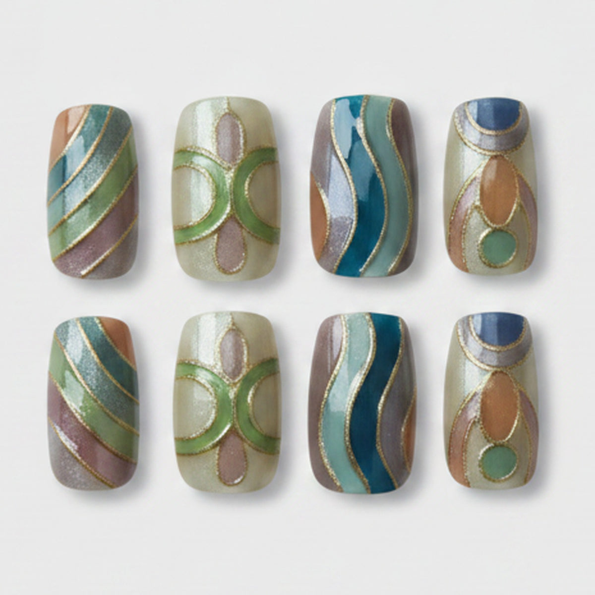 Chunky Stone Ring Set - Earth Tones