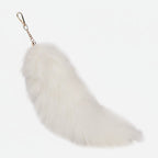 Fluffy Faux Fur Tail Keychain - White