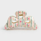 Striped Heart Bow Hair Claw Clip – hair accessories (view 1)