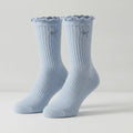 Blue Bow Ribbed Crew Socks – apparel accessories (view 1)