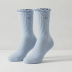 Blue Bow Ribbed Crew Socks – apparel accessories (view 1)