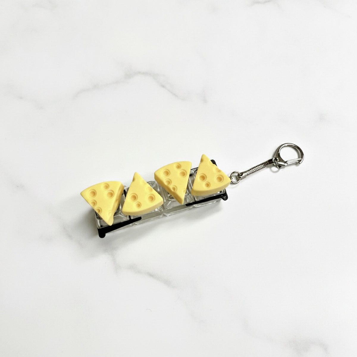 Cheese Wedge Keychain Charm - Cheddar
