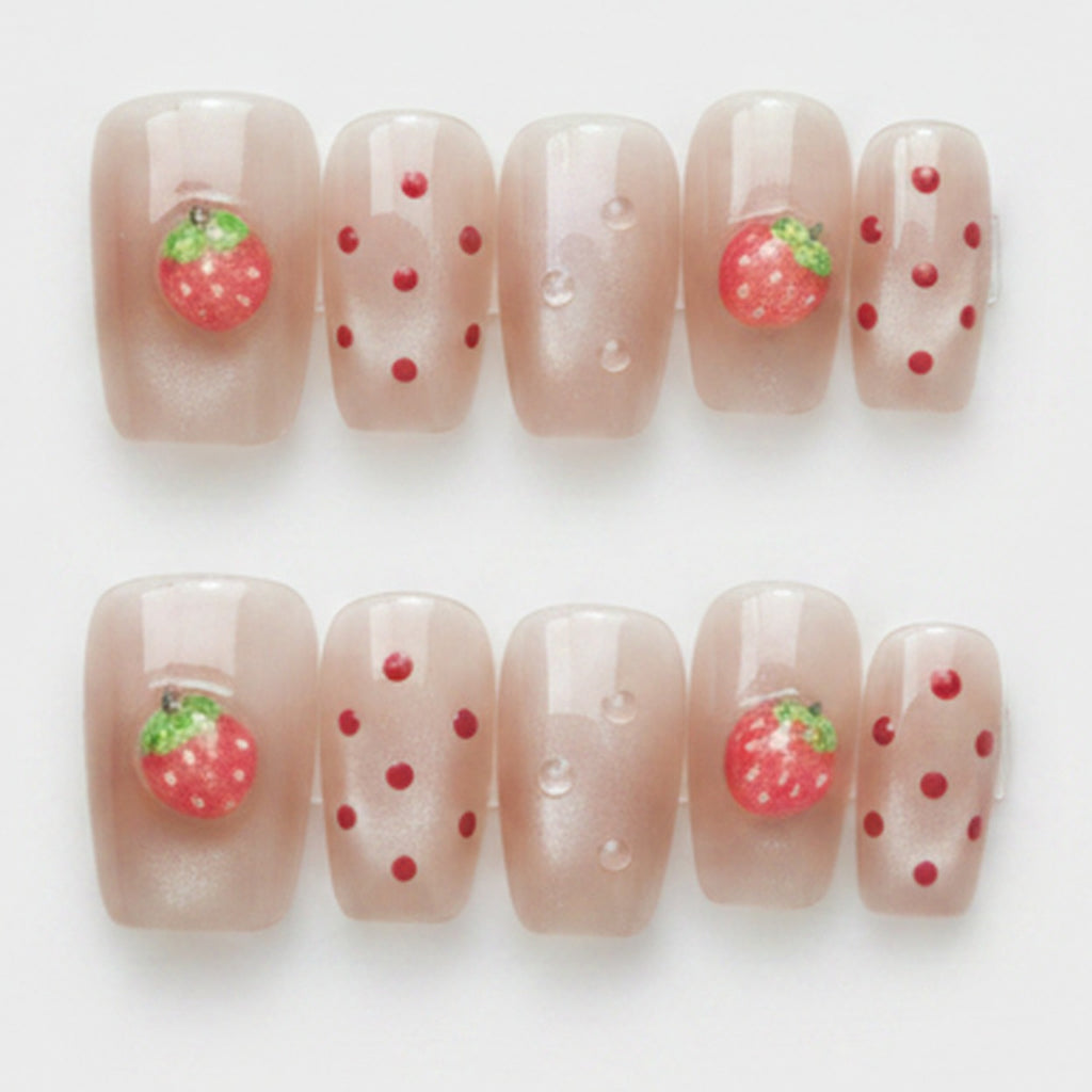 Strawberry Press-On Nail Set - Strawberry Dream