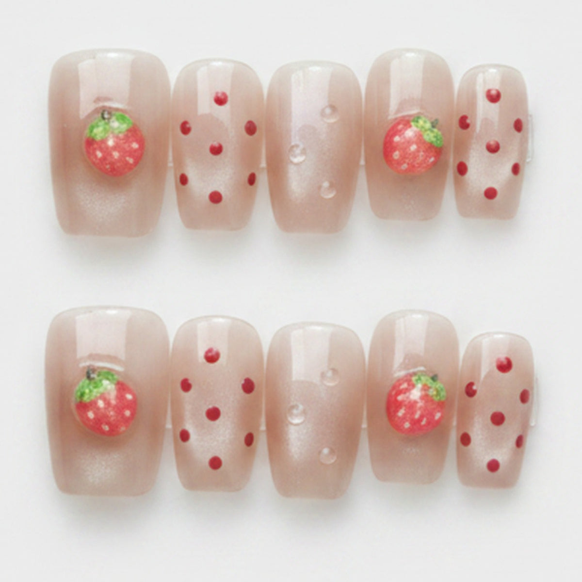 Strawberry Press-On Nail Set - Strawberry Dream