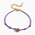 Hot Cord Letter Charm Bracelet - Purple Gold C – jewelry (view 1)