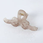 Translucent Bow Hair Claw Clip - TCB-1205 Matte Light Mocha – hair accessories (view 1)