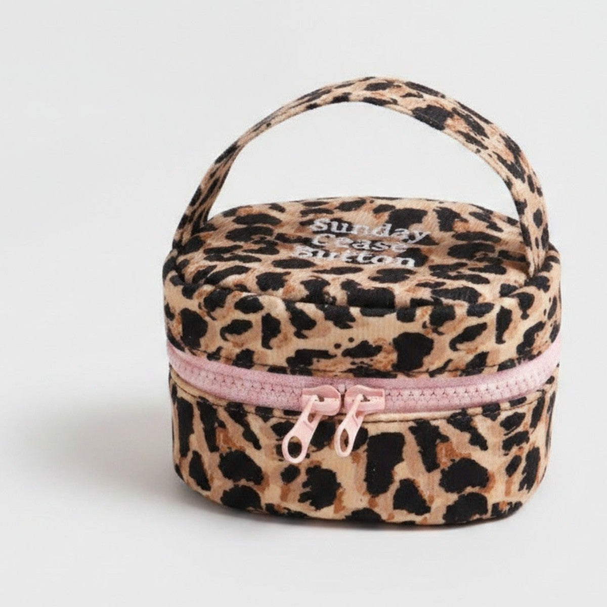 Leopard Print Cosmetic Bag With Pink Bow – bags & wallets (view 1)
