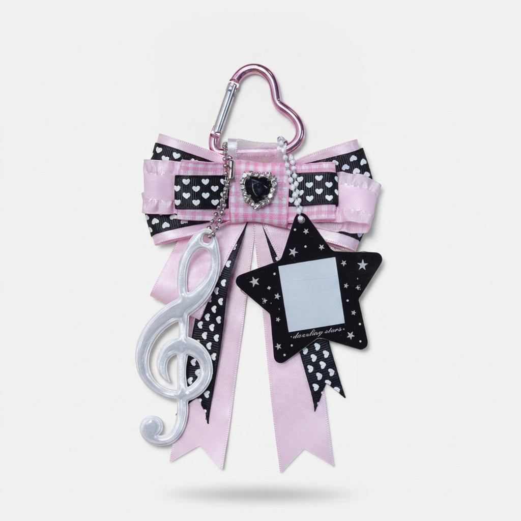 Dreamy Star Bow Bag Charm - Pink