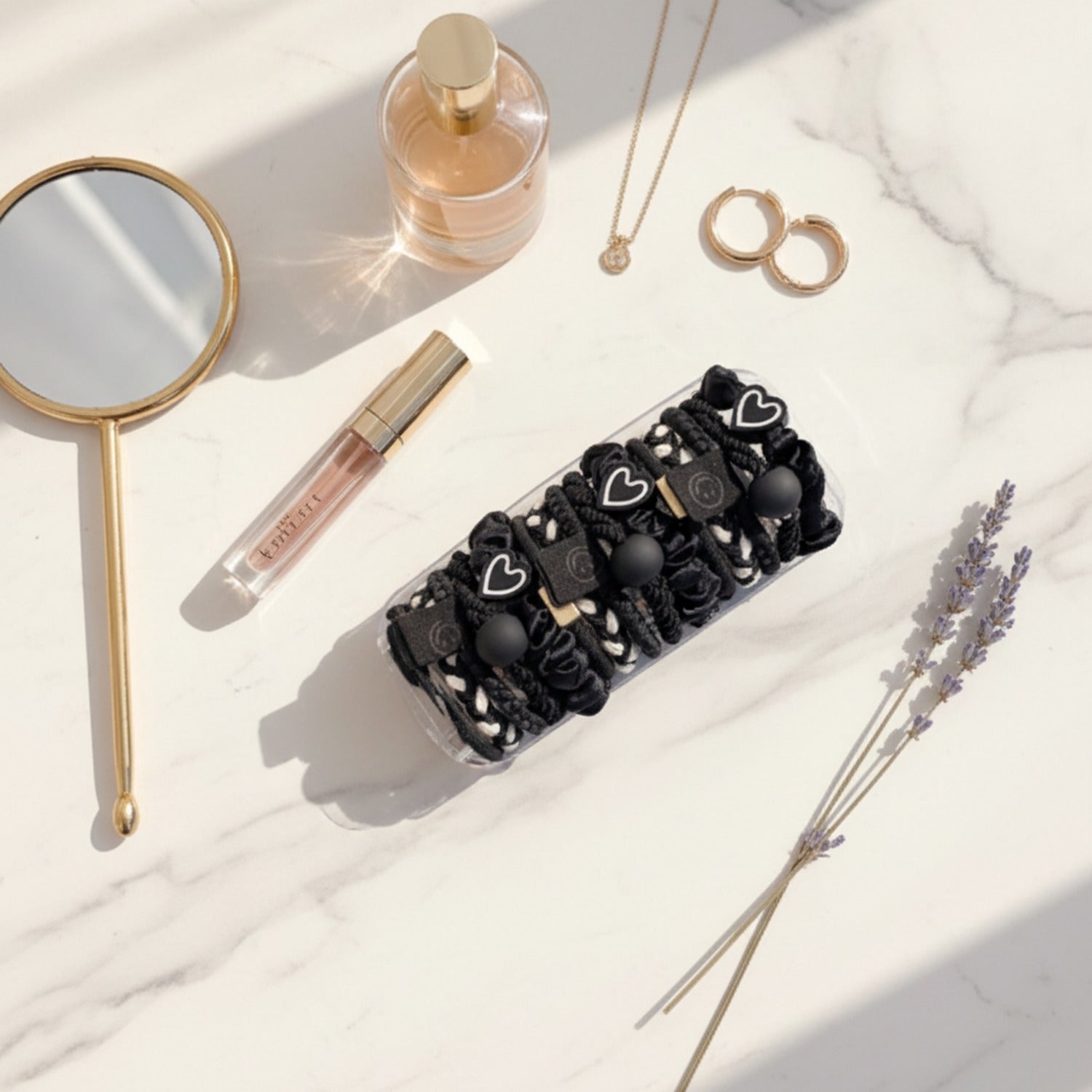 Black Heart Scrunchie Set Pack Black