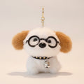 Fluffy Dog Keychain With Glasses And Bell – novelty & toys (view 1)