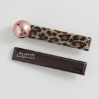 Leopard Print Hair Clip With Rose Gold Ball – hair accessories (view 1)