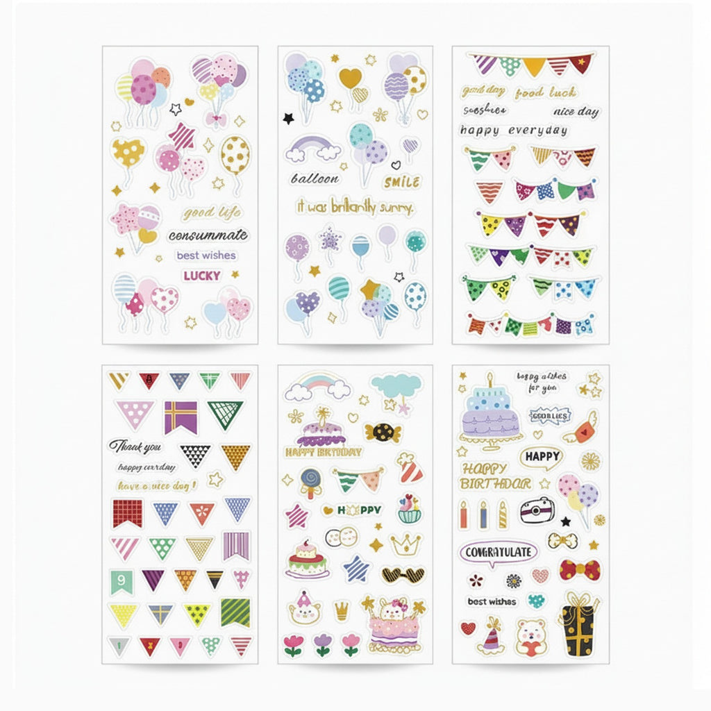 Decorative Sticker Sheets Birthday Party Banner Set – stationery (view 1)