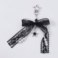 Lace Ribbon Pearl Bag Charm - Black