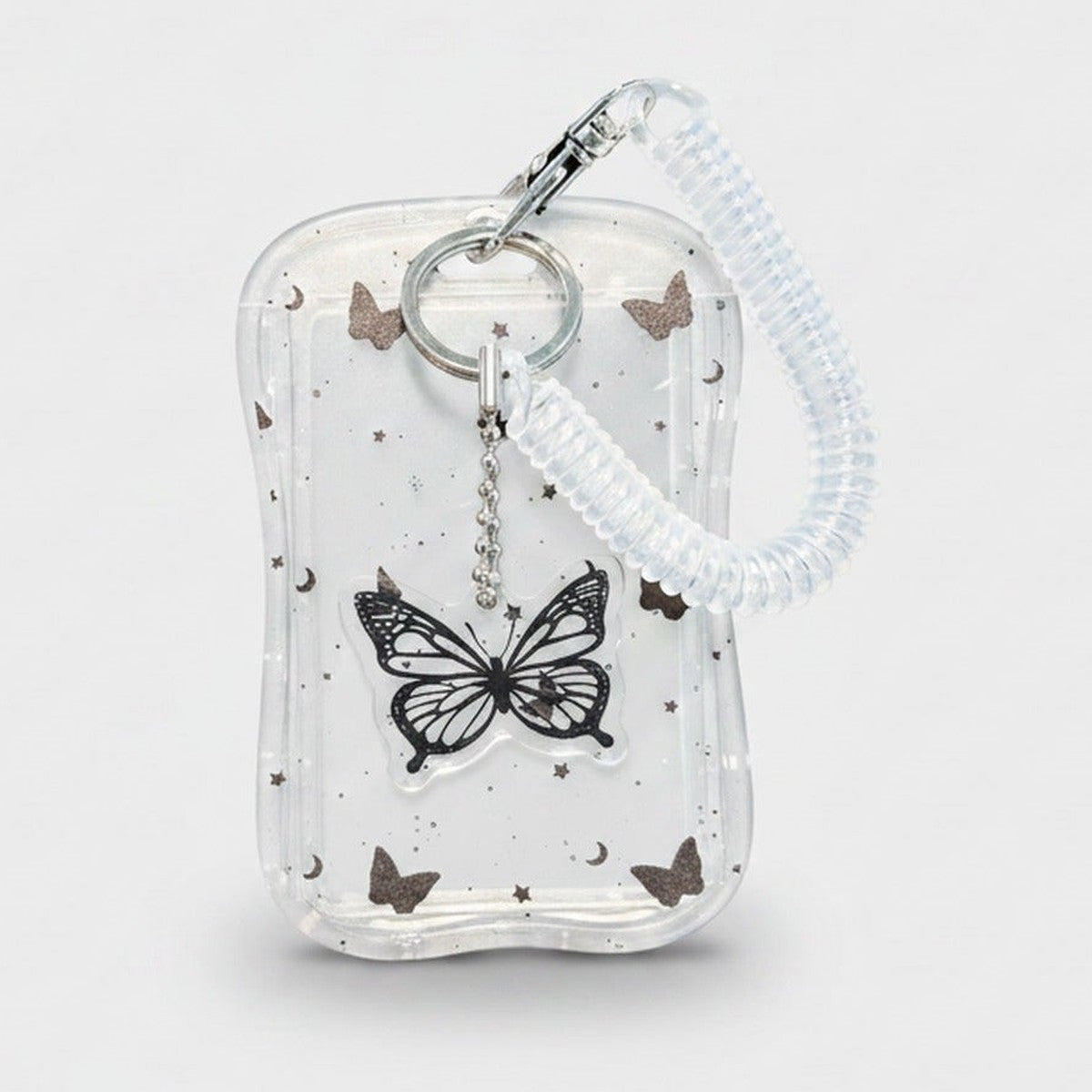 Clear Butterfly Moon Star Card Holder Keychain – novelty & toys (view 1)