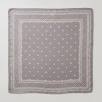 Polka Dot Silk Square Scarf - Taupe