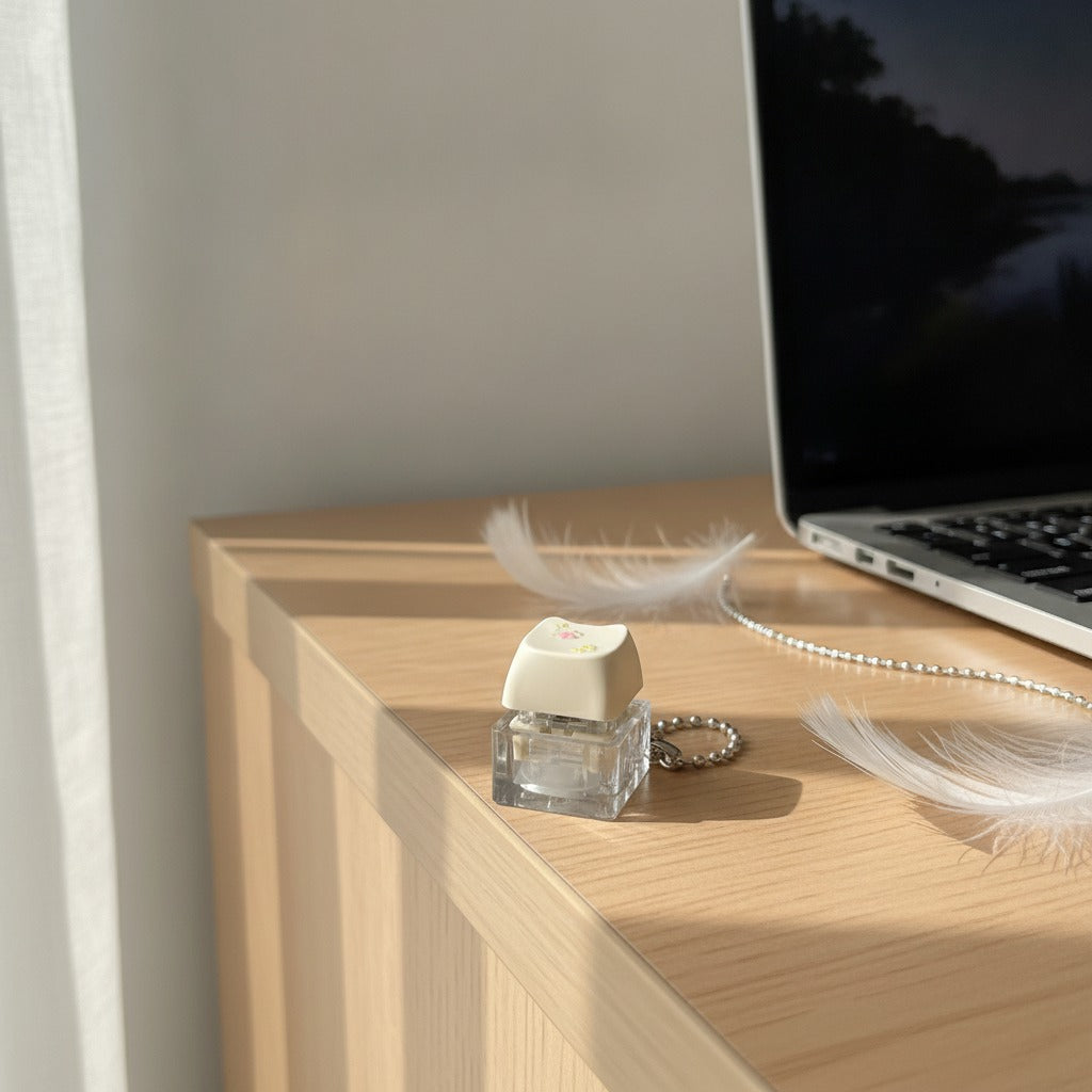 Mini Keyboard Key Charm Set - Beige