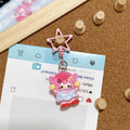 Star Girl Cat Keychain Cartoon Backpack Charm Gift - Blue