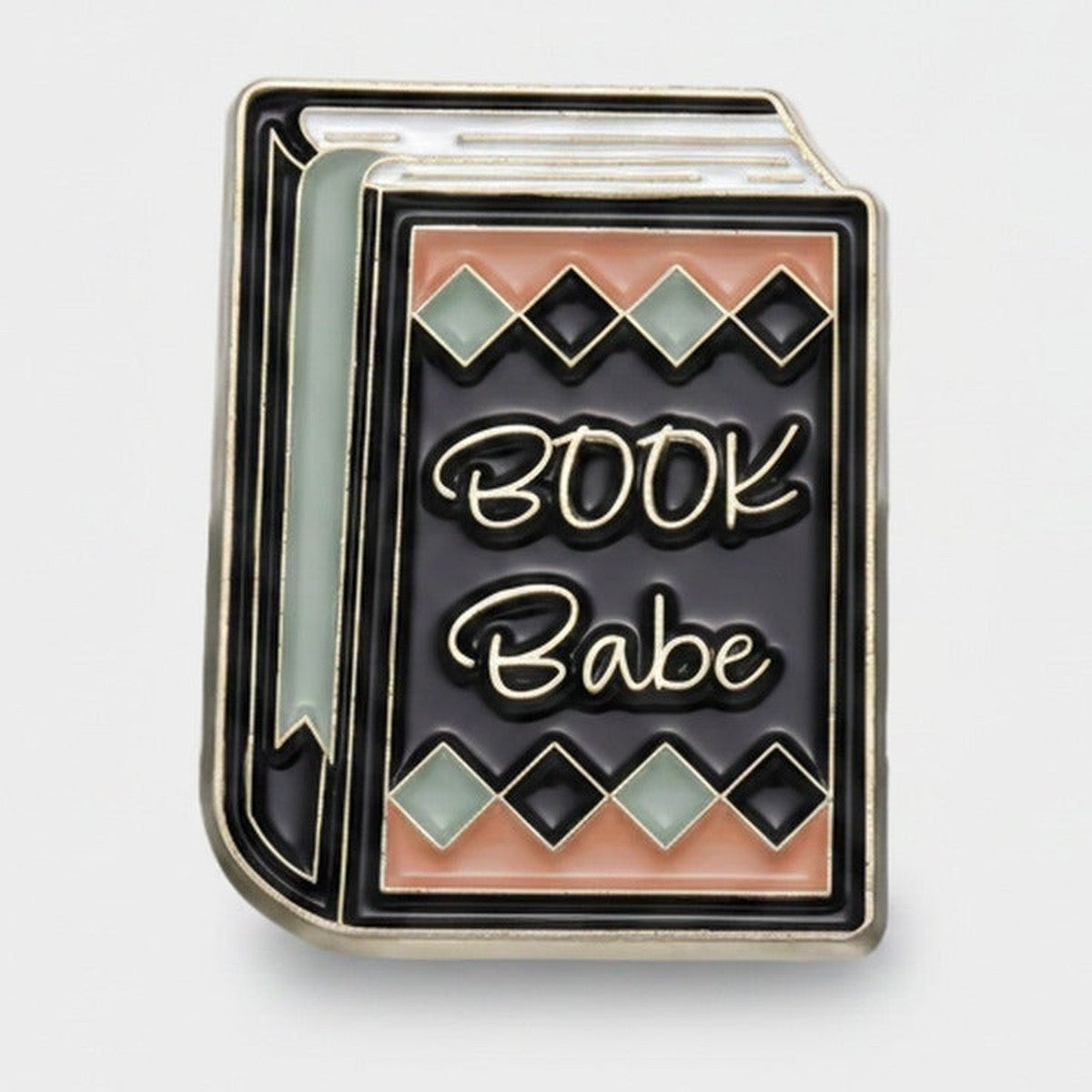 Book Pin Diamond Enamel Badge - Book Babe Diamond – stationery (view 1)