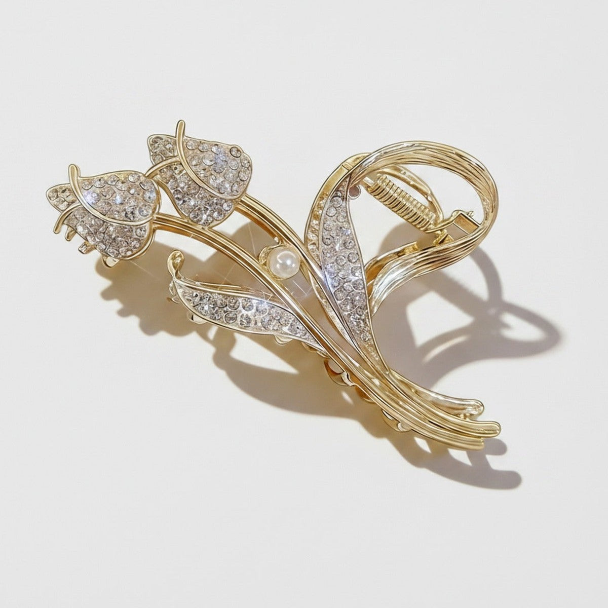 Gold Butterfly Rhinestone Hair Claw Clip – hair accessories (view 1)