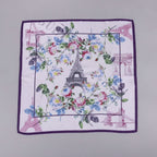 Parisian Floral Square Scarf - Lavender Floral