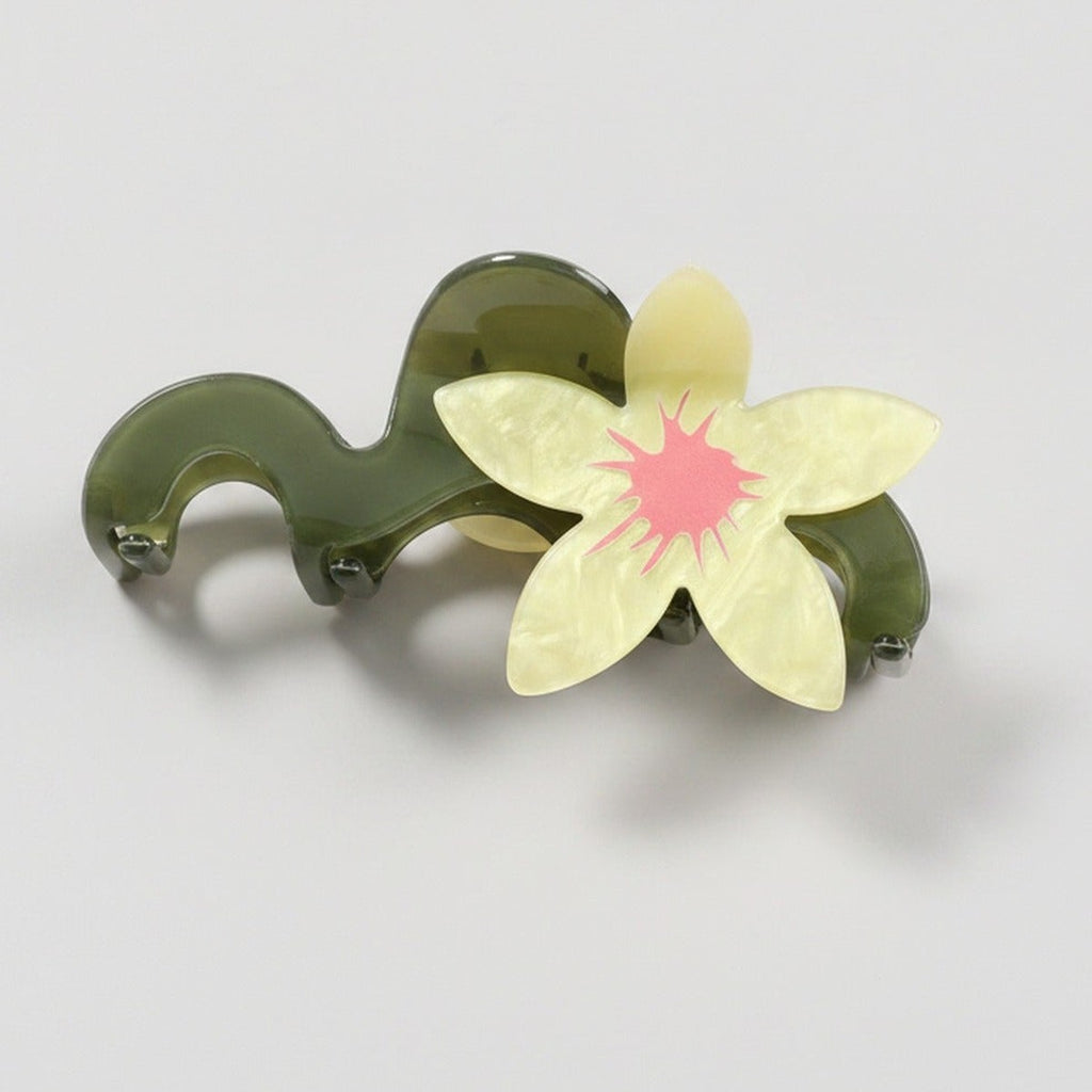 Flower Acrylic Hair Claw Clip - Yellow Bloom – hair accessories (view 1)
