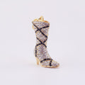 Rhinestone Cowboy Boot Keychain - White