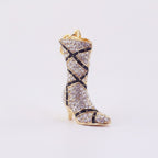 Rhinestone Cowboy Boot Keychain - White