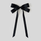 Black Satin Ribbon Bow Hair Clip – hair accessories (view 1)