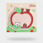 Apple Shaped Memo Pad With Cute Bear Charm – stationery (view 1)
