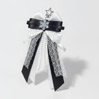 Snowflake Bow Bag Charm - Black