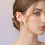 Chunky Textured Hoop Earrings - Gold
