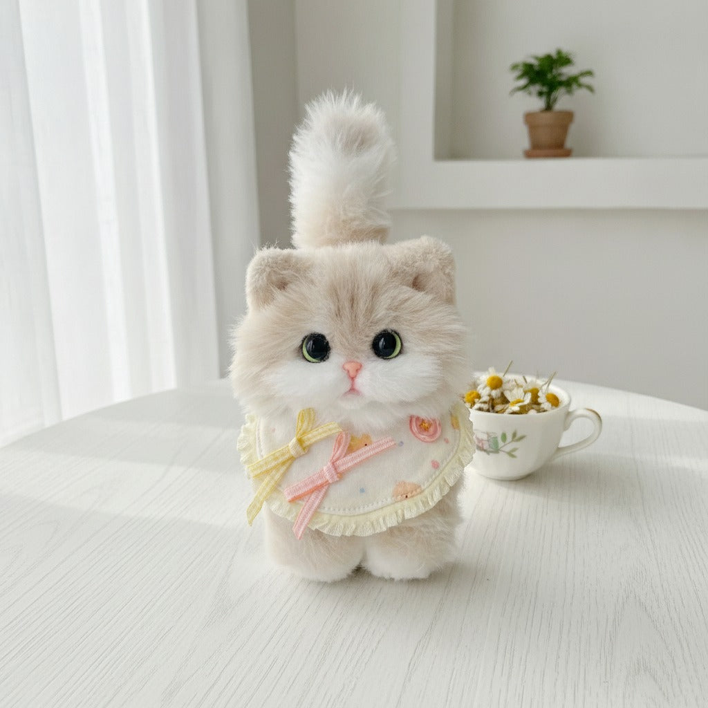 Fluffy Cat Charm DIY Kit - White