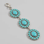 Turquoise Concho Charm Keychain - Type 1