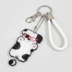 Puppy Photo Frame Keychain - Cow Pup Red Glasses