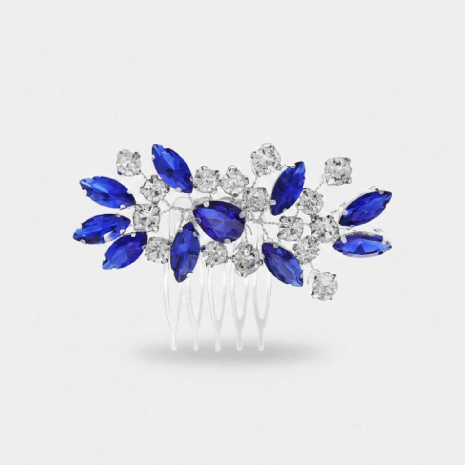 Crystallized Statement Hair Comb Blue
