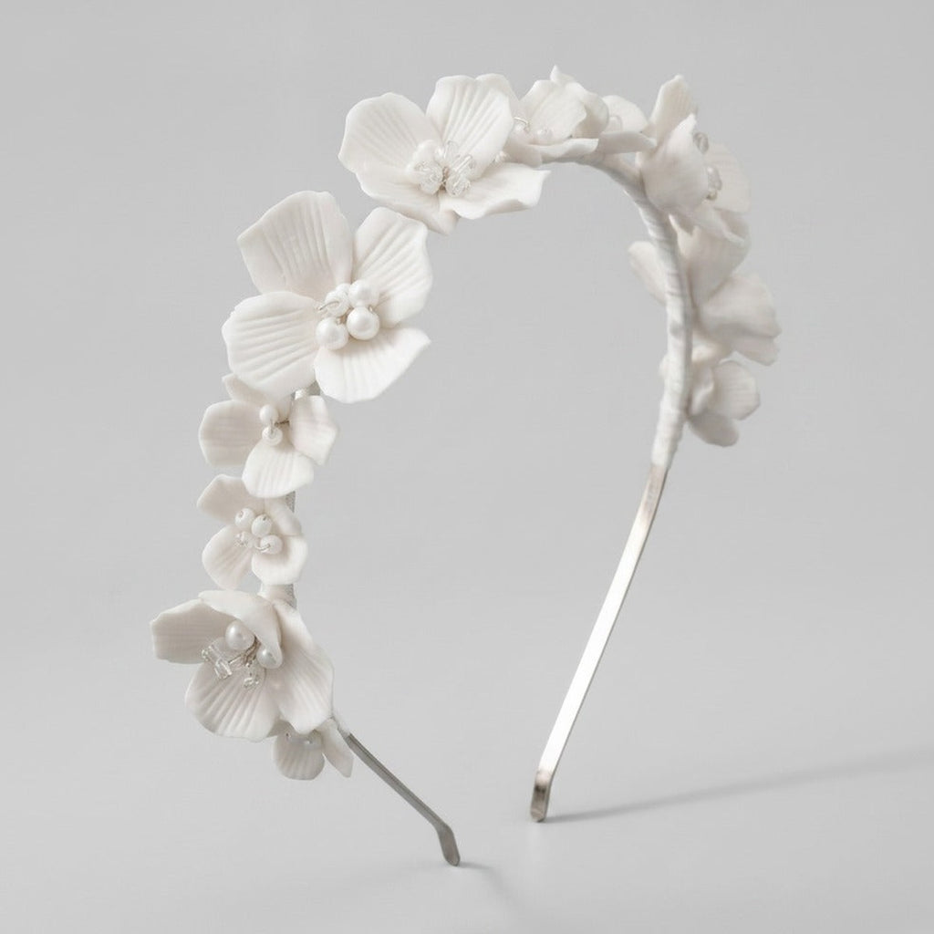 Orchid Flower Headband - White