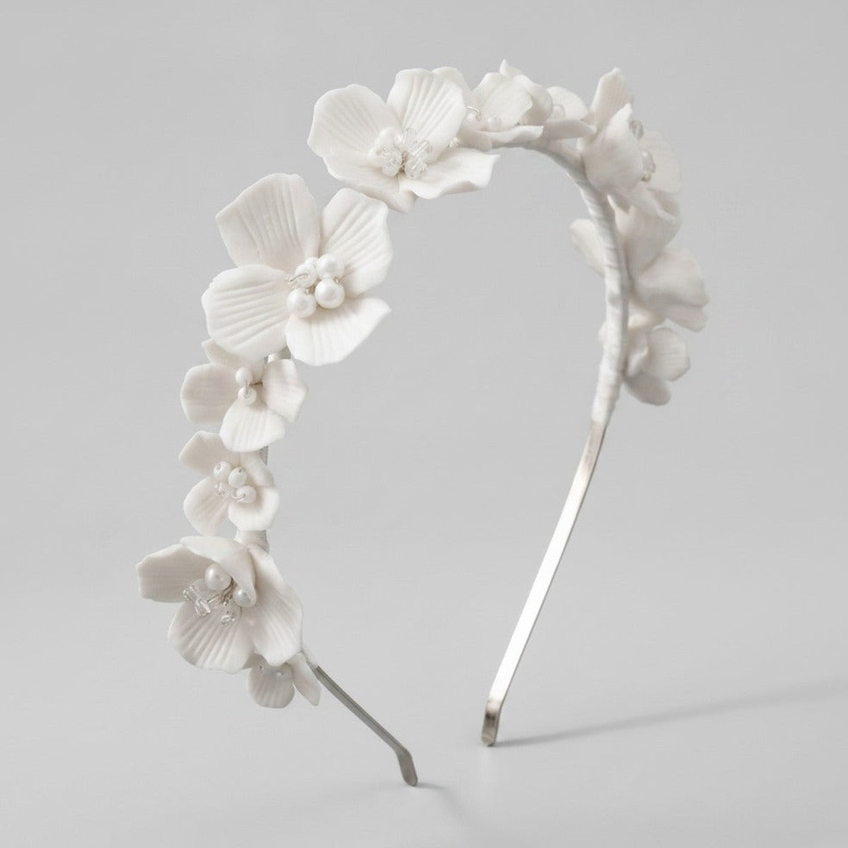 Orchid Flower Headband - White