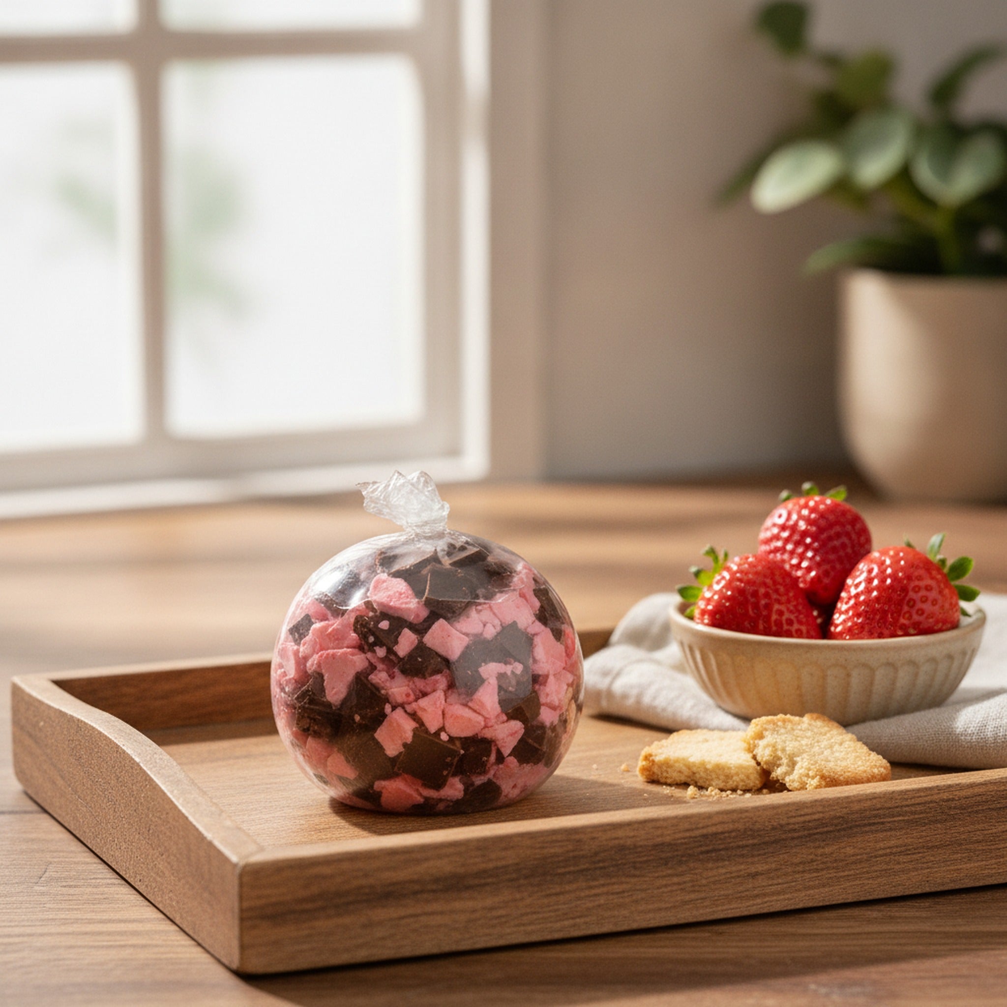 Crispy Bubble Squishy Ball - Strawberry