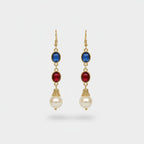 Gold Jewel Drop Earrings Gold