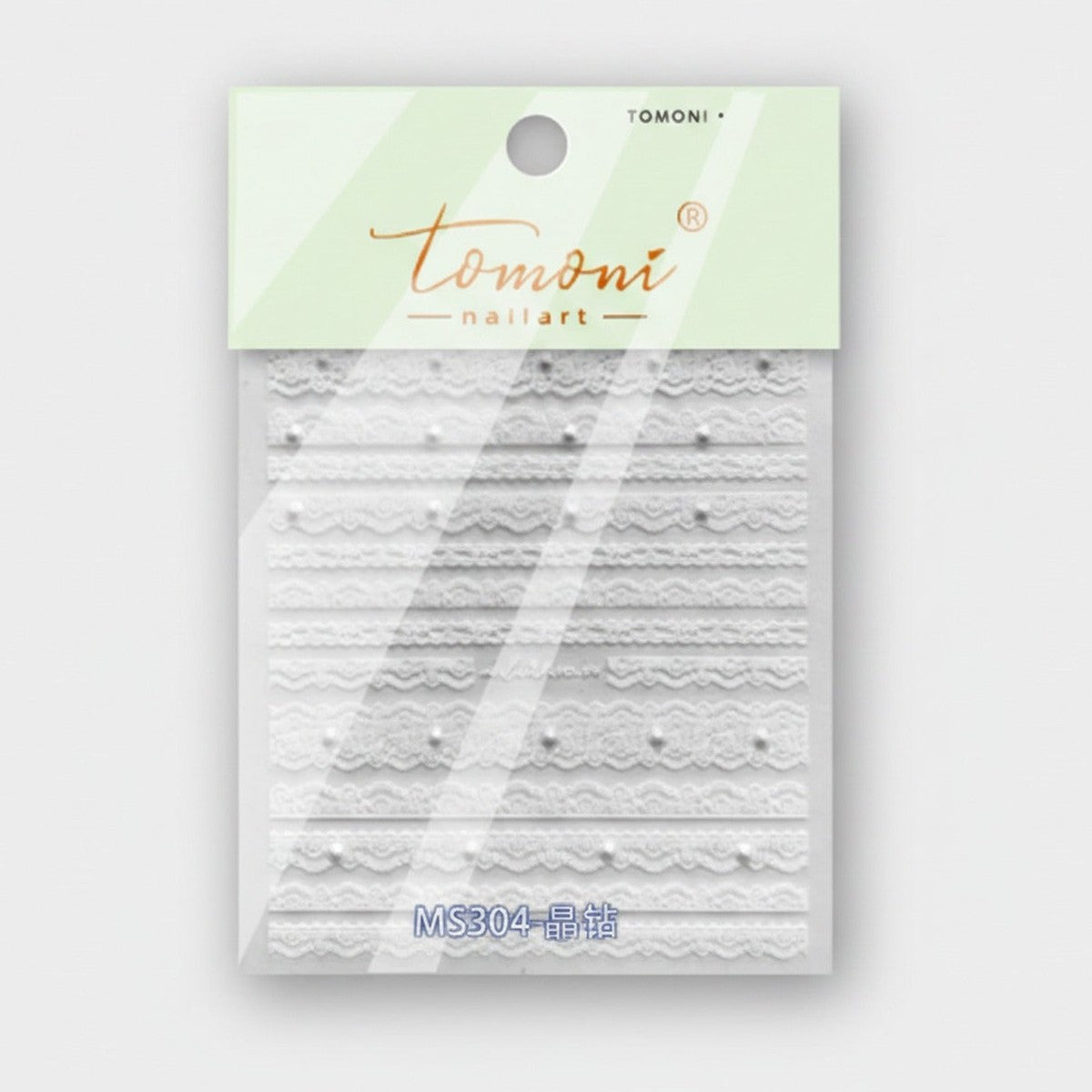 White Lace Nail Art Sticker Strips – Korean nail care (view 1)