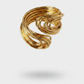 Gold Twisted Wave Statement Ring – jewelry (view 1)